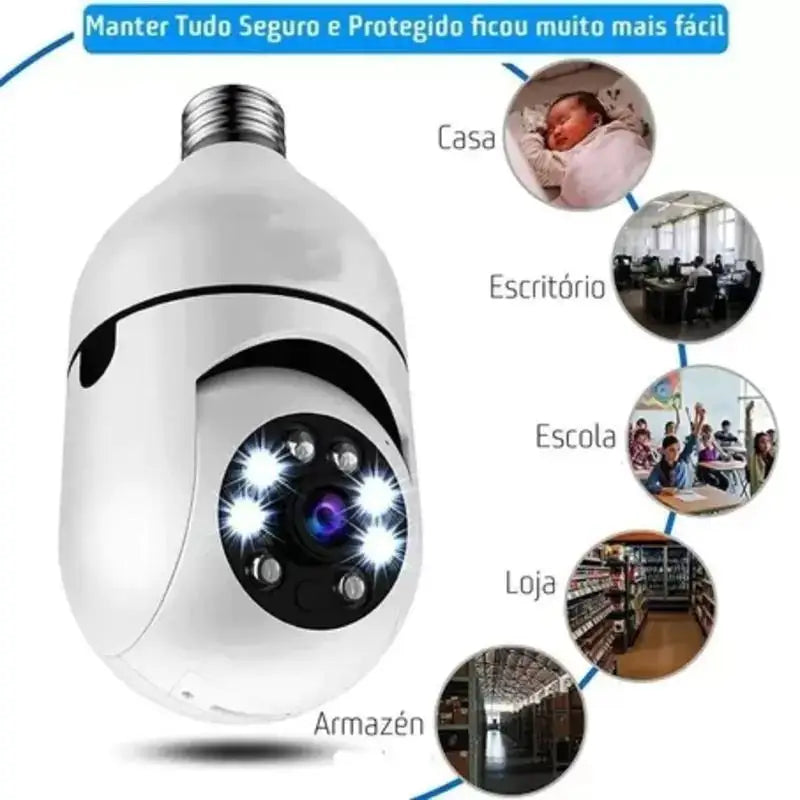 Câmera de Segurança WiFi IP Wireless 360° Yoosee PTZ Full HD com Visão Noturna e Bivolt